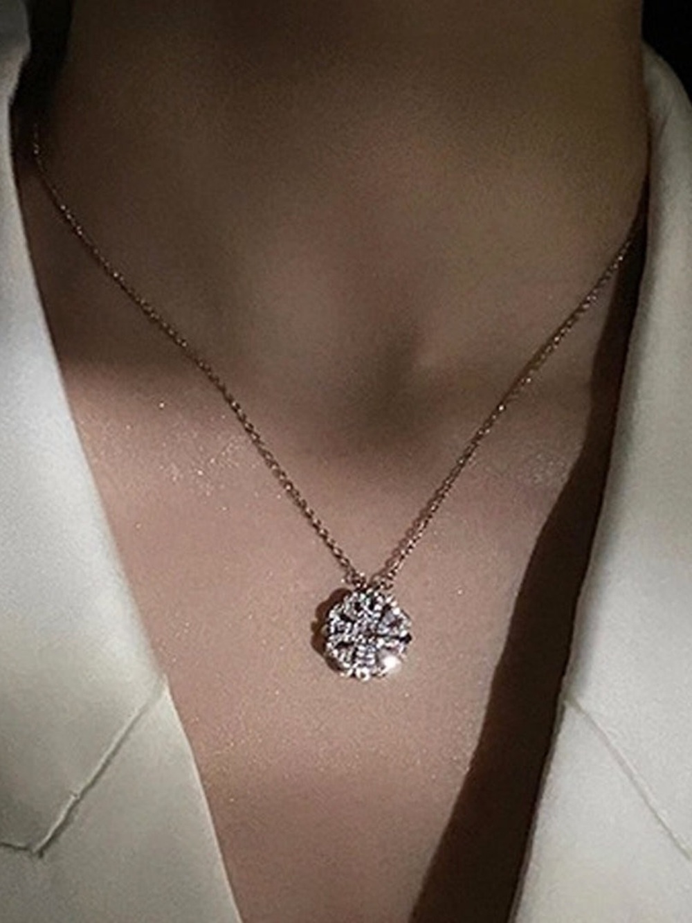 Stainless steel Hearts/Clover Pendant Necklace. - Picture 3 of 7